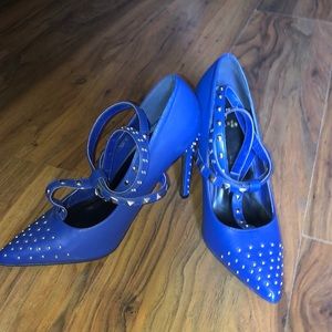 Studded blue heels